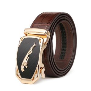 Belts Linshe Men Belt Male Crocodile Leather Fashion Business Automatic Buckle High-grade