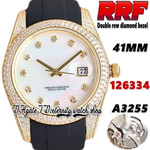 RFF Senaste JH126334 A3255 Automatisk herrklocka TW116238 EW126303 Pearl Dial Rostfritt stål Iced Out Diamonds Fall Rummband Eternitetsmycken Watches