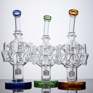 Na matriz de estoque PERC RECYCLER 11 polegadas Hookahs Braços exclusivos de polvo com cachimbo de água de bongues de vidro de 14 mm Bong Bong Bong Piges de água DAB com tigela