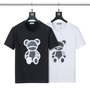 T-shirt da uomo casual di lusso New Wear designer Manica corta 100% cotone di alta qualità all'ingrosso in bianco e nero taglia M ~ 3XL 01