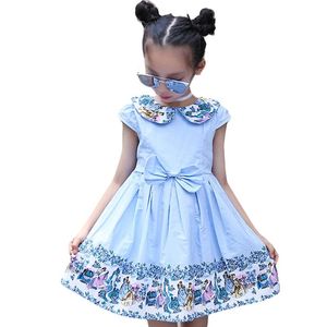 Girl's Dresses Girls Dress Floral Summer Spring Party Teenage för 8 10 12 -åriga stora barnklädergirl