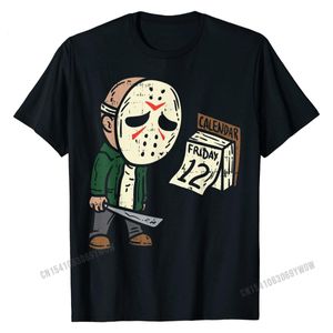 金曜日12日面白いハロウィーンホラーポロシャツ映画ユーモアTシャツメンフィットネスタイトトップスコットンTシャツの誕生日