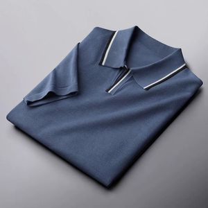 メンズTシャツ高品質の豪華なコントラストカラーVネックニットシャツメンズ夏2022年カジュアルラペルスリムTシャツm