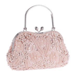 Pochette da donna ricamata a mano retrò ricamata a mano borsa da donna con paillettes in rilievo