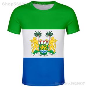 T shirts Sierra Leone T Shirt DIY Gratis beställnings namnnummer SLE T tröja Nation Flag SL Republic Leonean Country College Print Po Kläder