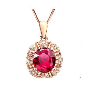 ペンダントネックレスRuby Gemstone Necklace sier Jewelry Oval Shapedアクセサリー