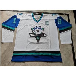 NC01 Custom Hockey Jersey Homem Juventude Mulheres Vintage Nordiques 19 Joe Sakic High School Tamanho S-6xl ou qualquer nome e número Jersey