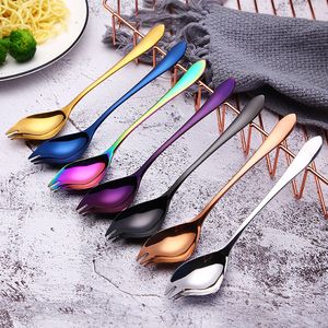 Creative 2 в 1 Food Spoon Salad Fork Spoon Spoon Silverware