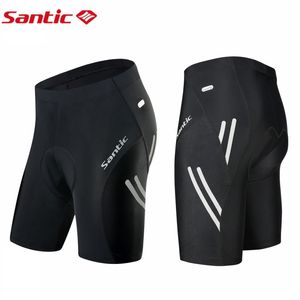 Santiska män Cycling Shorts Summer Cycle Shorts Coolmax 4D Pad Socksäkert tätt passande reflekterande svarta shorts 220505