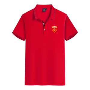 T-shirt nazionale montenegrina per il tempo libero estivo da uomo in cotone pettinato di fascia alta. Camicia professionale a maniche corte con risvolto