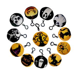 Halloween Plush Toys Blaki klęski klucze Pierścienie Prezenty Prezenty Miękka nadziewana dynia Księżyc Serce Oko Wisiorka Skull Skull do dekoracji imprezowych Promocja torba telefoniczna