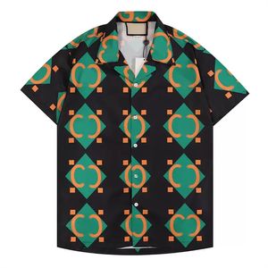 2022 Moda Hawaii Çiçek Baskı Plajı Gömlek Erkekler Tasarımcı İpek Bowling Gömlek Erkekler Yaz Kısa Kollu Gevşek Elbise Gömlek M-3XL VV