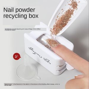 Attrezzatura per nail art ABS bianco Doppio strato Scatola per polvere francese Stoccaggio riciclato Strumento contenitore per infiltrazione portatile D302 Prud22