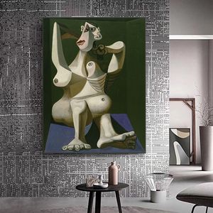 Picasso Woman Dressing Her Hair Oil Paintings Wall Art Canvas Painting Artwork Reproduction Room Decoration Posters and Prints