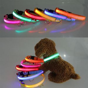 Dog Collars Leashes Collar Flash Night Safety LED Glow Fluorescen Harness Pet Supplies Dogs Cat AccessoriesDog