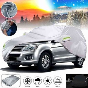 Universal-Autoabdeckungen Größe XS/M/L/XL/XXL Indoor Outdoor Vollautomatische Abdeckung Sonne UV Schnee Staubbeständige Schutzabdeckung für Limousine SUV W220322