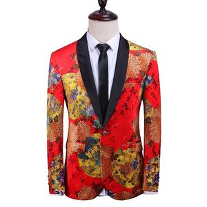 Męskie garnitury Blazers nocne klub marynany kurtka men marka jeden przycisk Slim Fit Duży rozmiar garnituru jacktes imprezowy bankiet Costume HOMM HOMM