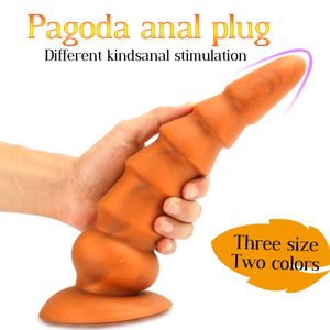 Massage mjuk enorm lång anal plugg rumpa plugg silkon dildo flexibel anal enorm pärlor erotiska vuxna sexleksaker för kvinnliga män anua dilator