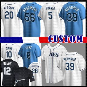 39 Kevin Kiermaier Tampa Bay Baseball Jersey Wander Franco Wade Boggs Randy Arozarena Tyler Glasnow Corey Kluber Ji-Man Choi Francisco Mej￭a Manuel Margot Yandy Diaz