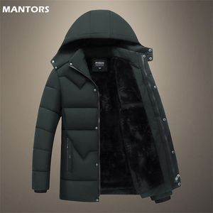 Autumn Winter Mens Coat Parkas Thick Jacket Hat Detachable Fleece Windproof Waterproof Hooded Outwear Warm 5XL 220804
