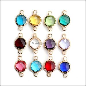 Charms Jewelry Findings Components New Month Birthday Stones Stainless Steel Pendant Bracelet Necklace Earring Rhi Dhic8