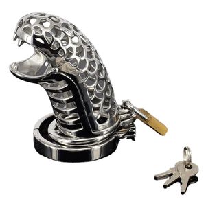 Newest Arrival Men'S Chastity Devices Medical Stainless Steel Snakeheads Shape Cock Bondage Cage Handmade Cb 6000 Chastity Belt