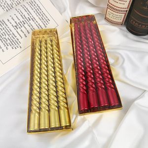 Incense (unscented) 4pcs/box Color Thread Home Decoration Dip Paint Candles Holiday Wedding Candle Romantic Dating Atmosphere Candlelight Dinner ZL0914