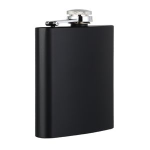 Partihandel Matt Black 6oz Liquor Hip Flask Screw Cap 304 Rostfritt stål Lasersvetsning Personlig logotyp DH985