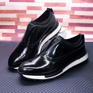 High-End Designer Shoes for Dress Men's Shoes Non-Slist Sole Glossy Sneakers Wedding High-End Endan Dating Mens Shoe A19