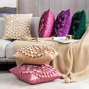 Cushion/Decorative Pillow Modern Case Anti-fade Square Pillowslip Single Side Printed Ornamental Fuzzy Sofa Couch Flower For HomeCushion/Dec