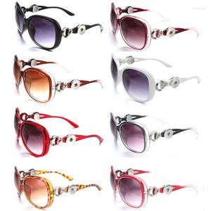 Berlockarmband Snap Button Solglasögon Retro ovala Glasögon Glasögon Smycken Passar 18 mm För kvinnor DIY SmyckenCharm Kent22