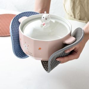 Oven Mitts It Has Good Elasticity Silicone Non-Slip Durable Anti-Scald Placemat Cup Insulation Mat Household Goods VersatilityOven OvenOven