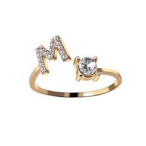 Mode 26 Anfangsbuchstaben Ring Silber Farbe Persönlichkeit Fingerringe Frauen Einfache Elegante Schmuck Freundschaft Geschenk Großhandel 220719