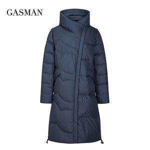 ガスマンブラックロングファッションパーカレディースジャケット冬のフード付きコート暖かい綿オーバーコートメスダウンジャケットプラスサイズ19022 201125