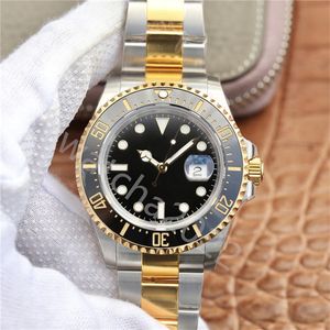 Novo relógio de luxo ZP Factory SEA Ceramic Bezel Men 18K Real Wrap Gold 904l Steel Cal.Relógio de pulso automático da natação do mergulho do esporte do movimento 43MM 126603