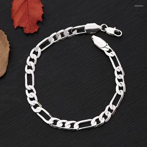 Link Chain Bransoletka 6 mm dla kobiet luksusowa moda mężczyźni Hip Hop punk Braclet Gold/srebrny stop Alloy Metal biżuteria Braslet Prezent Kent22