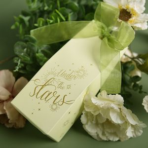 Scatole di caramelle di carta verde Confezione regalo Confezione regalo di nozze Bomboniere per baby shower Festa di compleanno Forniture natalizie Decorazione di nozze CX220423