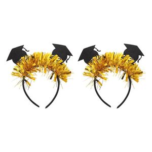 Decorazione per feste 2 pezzi Cappello da dottorato Copricapo Ben fatto Leggero Fasce per laurea Grad Hairbands For GraduationParty