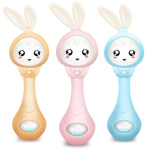 Baby Rabbit Rattle Music Teether Toy for Child Education Mobile łóżeczko Dzieci Bell Born Stroller Crib Niemowlę pacyfier Weep 220531