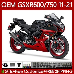 حقن الجسم لسوزوكي GSXR-600 600CC 750CC GSXR 600 750 CC K11 11-21 121NO.72 GSXR600 GSXR750 11 12 13 14 15 16 GSXR-750 2017 2018 2019 2020 2021 FASTINGS النبيذ حمراء بلك