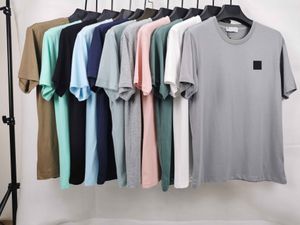 デザイナーTシャツ高品質のコットンメンズブランドシャツストーンスリーブデザイナーラウンドネックサマーファッションバッジレディース