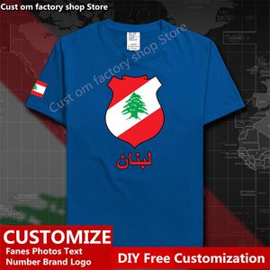 Libanesische Republik Libanon Baumwolle T-shirt Custom Jersey Fans DIY Name Anzahl T-shirt Mode Hip Hop Lose Beiläufige T-shirt 220616