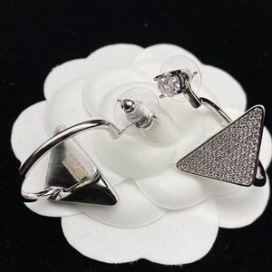 Designer Dreieck Silber Ohrstecker für Damen Diamanten Ohrringe Mode Luxus Ohrring Schmuck Damen Herren Creolen P Ohrringe 2207284