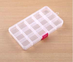 Plastic Grids Compartment Adjustable Jewelry Box Necklace Earring Transparent Storage Box Case Holder Organizer Boxes PAB15003