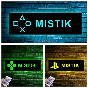 Personalized Gamer Tag Neon Sign Wall Lamp Playstation Custom Username LED USB Night Light for Kids Children Gaming Room Decor 220623