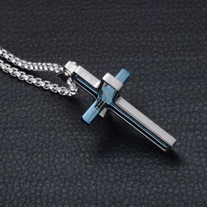 Pendant Necklaces Cottvo4 Colors Stainless Steel Rotatable Bible Cross Multilayer Necklace Unisex Box Chain Christian Faith JewelryPendant