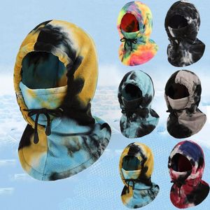 Beanie/Skull Caps Dames Polar Fleece Heren Balaclava Winter met print Tie Dye Beanies Hoeden voor vrouwen Volledig gezicht Ski Mask Tactical War Tactical War