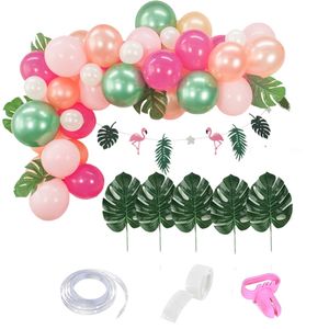 Flamingo Party Ballon Wedding Decoration Jungle Balloon Luau Baby Shower Girl Hawaiian Party Decorations Adult 1st Birthday T200104