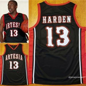 Nikivip Lakewood Aditya High School James Harden # 13 Black College White Retro Basketball Jersey Men's Szygowane niestandardowe numer