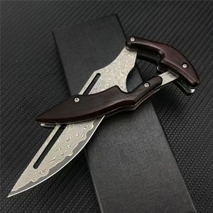 Nyaste 2022 Morphing Mechanical Knife Karambit Damascus Blade Rosewood Handle Tactical Edc Pocket Knives Caswell Cold Steel Xmas Gift 535 537 BM42